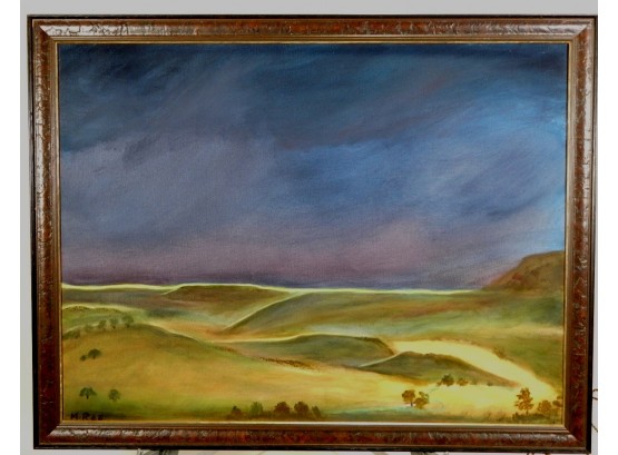 Vintage RAE Landscape Modernist Oil Painting