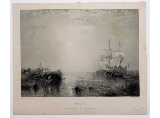 Authentic J. M. W. Turner (1775-1851) 'whalers' Engraving For Framing