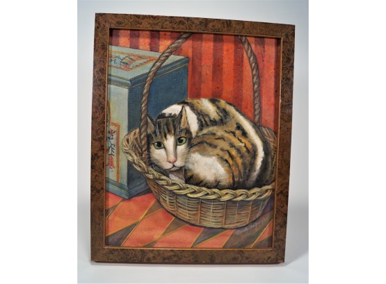 'Cat In Basket' By Dorothy McGunigle OC