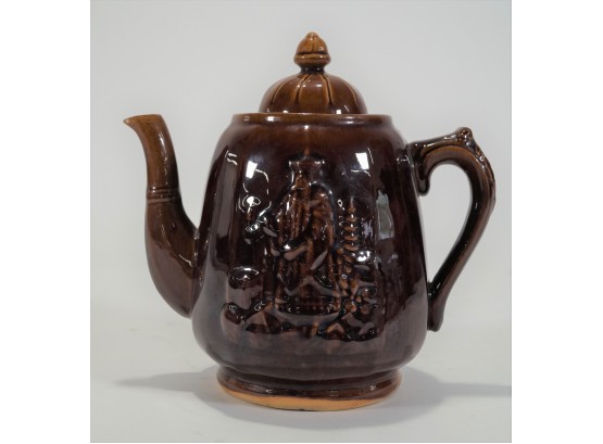 Rockingham Stoneware Brown Glazed Teapot Circa 1800'S