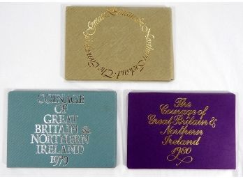 1976, 1979, 1980 Three Proof Sets Coinage Of Great Britain And Northern Ireland