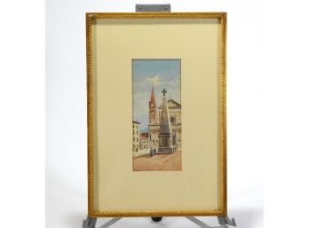 Original Frans VERVLOET (1795-1872) Cityscape Watercolor
