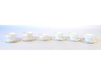 Set Of 5  Albert Bone China Cups And Saucers, Coronet Pattern