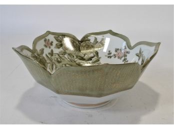 Vintage LJ Japanese Porcelain Lotus Bowl