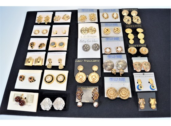 28 Pairs Of Costume Jewelry Earrings