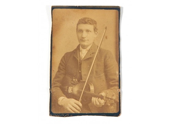 Antique Cabinet Card Photo Of Violinist
