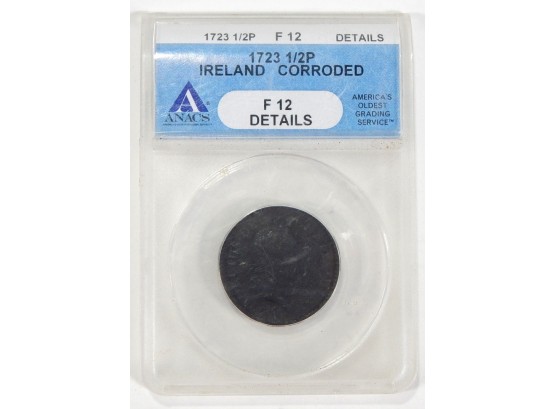 1723 Ireland 1/2 Penny Coin