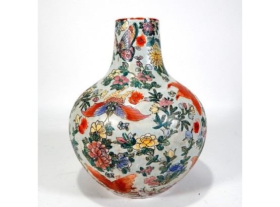 Beautiful Ceramic Vase With Butterflies- Chinese Export