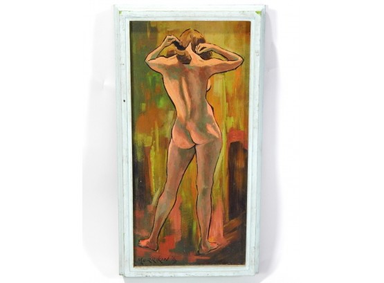 Vintage MERRIKIN Nude Girl Oil Painting