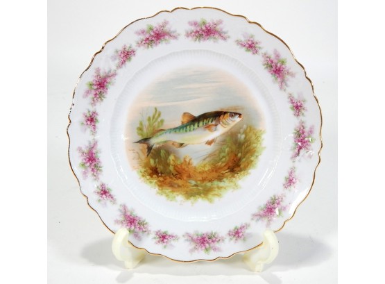 Original Vintage Silesia Altwasser Porcelain Fish Plate Hand Numbered