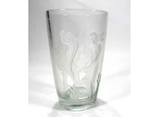 Vintage Original VERLYS Dimensional Crystal Vase