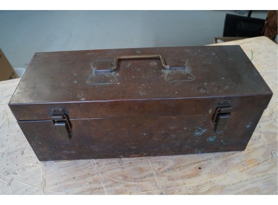 Old Copper Tool Box With Tools