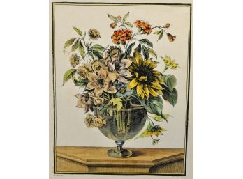 Antique  Louis TESSIER (c.1719-1781) Flower Still Life Engraving For Framing