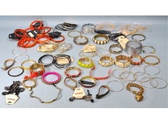 Large Lot Of Costume Bracelets- Vintage & New