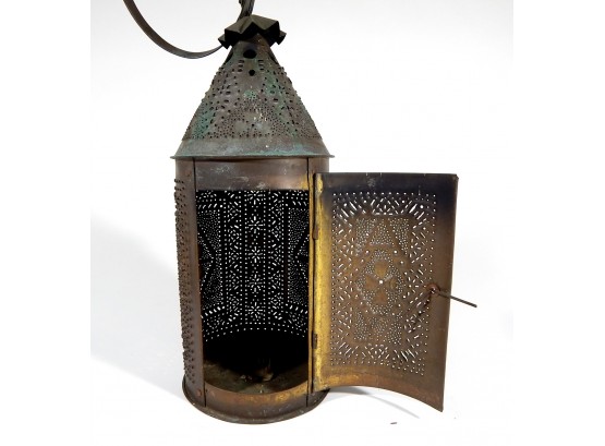 Antique Pierced Tin Lantern