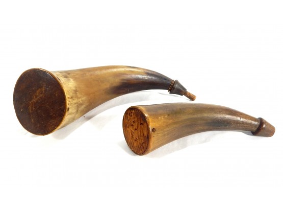 Pair 19th.  Century Powder Horns