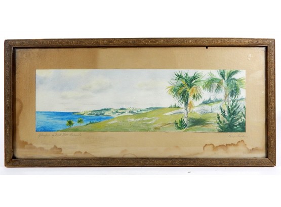 Original JERRY ZUCKER Watercolor 'North Shore Bermuda'
