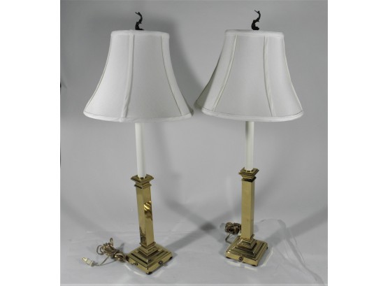 Pair Of Fredrick Cooper Brass Table Lamps.