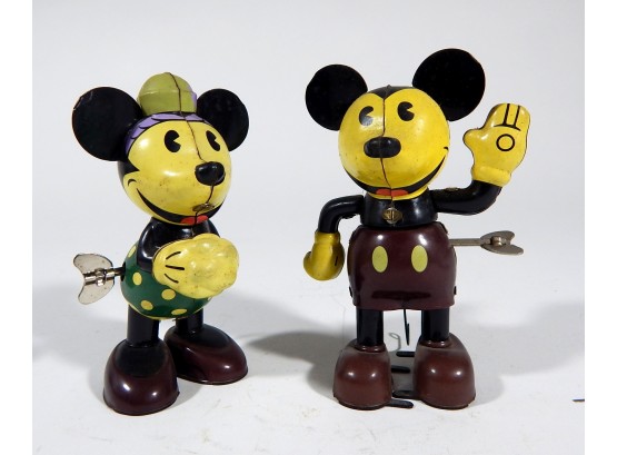 Pair Vintage Working Wind-up Toys DISNEY Young Epoch