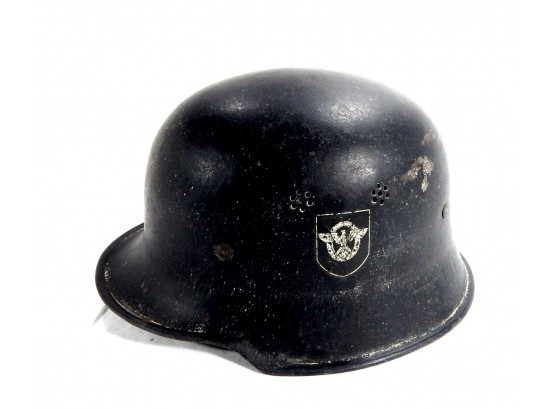 Original WWII German Police / Fire Helmet Complete With Liner