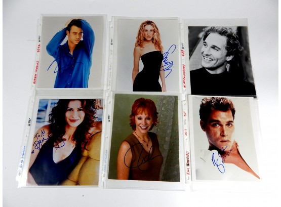 Lot 6 Celebrity Autographs -Iglesias, Parker, McConaughey, Messing, Reba McEntire, Liotta