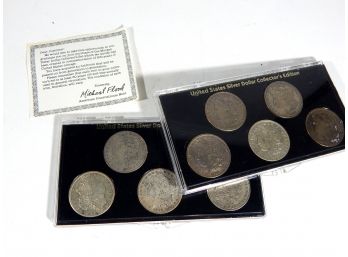 Two Collector's Sets US Silver Morgan Dollars (10 Pieces) COA