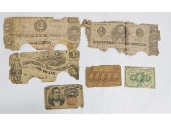 Group Of Antique Confederate & Fractional Currency Notes