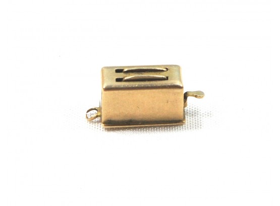 Vintage 14K Gold Toaster Charm Pendant - Moving Parts