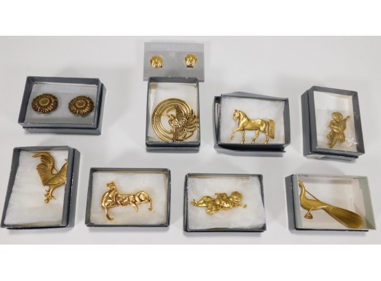 Lot Of Pins And Clip On Earrings From The Museum Of Fine Arts Boston
