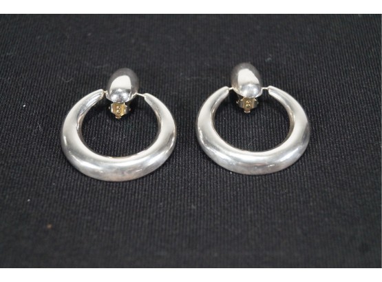 Sterling Silver Hoop Clip Earrings