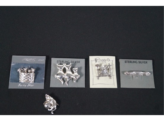 Five Sterling Silver Pins