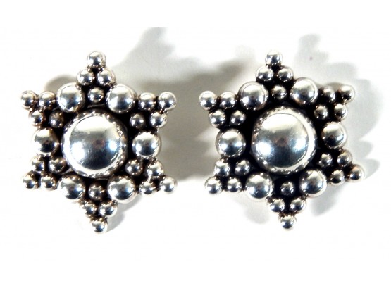 Sterling Silver Star Shape Clip Earrings