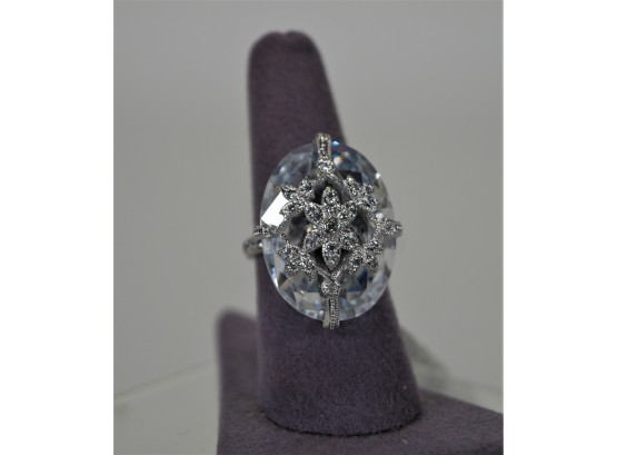 Nadri Sterling Silver & Crystal Ring