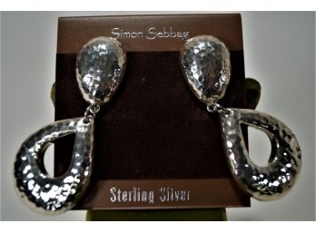 Pair Of Sterling Clip On Earrings By Simon Sebbag