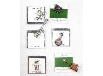 Lot 6 Vintage Sterling Silver Charms- New