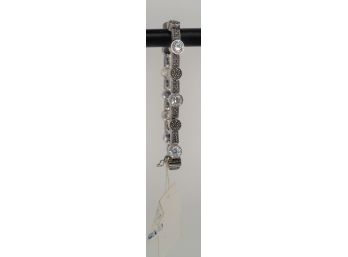 Judith Jack Sterling Silver Bracelet With Marcasite And Cubic Zirconia