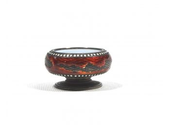 Antique Miniature Footed Bowl - Sterling Silver & Enamel