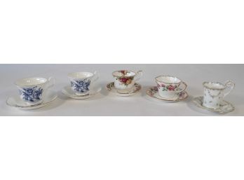 Lot Of 5 Cups And Saucers