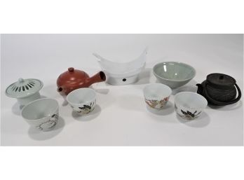 Lot Of Asian Teapots, Cups & Serving Dishes