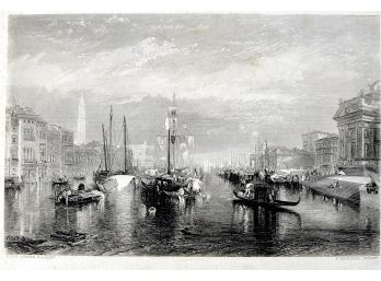 Authentic J. M. W. Turner (1775-1851) ' The Grand Canal Venice' Engraving For Framing