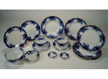Group Of 15  W.H. Grindley Co. Flow Blue Dishes