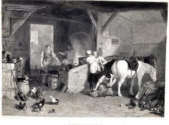 Authentic J. M. W. Turner (1775-1851) ' A COUNTRY BLACKSMITH' Engraving For Framing