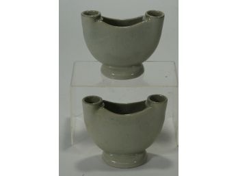 Pair Of 256 Winfield  Pottery Candle Holders Fan Vase