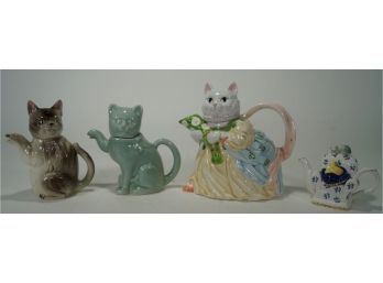 Lot Of 4 Cat Teapots