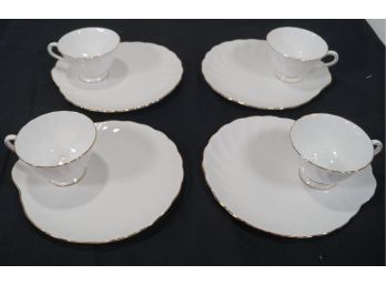Tuscan Fine English Bone China 'dover' Four Plates And Cups