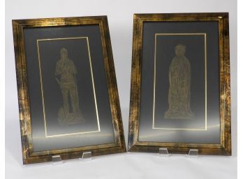 Westminster Abbey Framed Brass Rubbings Of Sir Robert And Dame Jemima Wilson