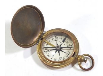 Vintage US Army WWII Brass Waltham Military Pocket Type Compass