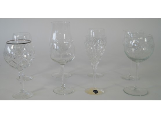 Lot Of 8 Crystal Wine Glasses