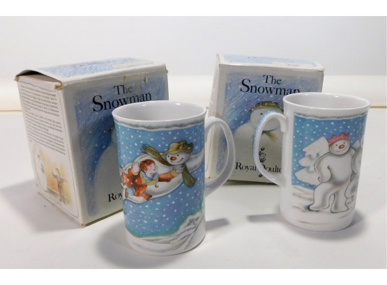 Lot 2 Mugs- Royal Doulton Snowman Collection With Boxes