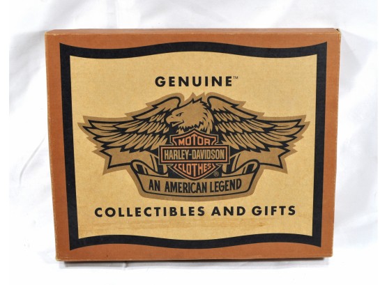 Vintage Harley Davidson Wood Game Set Cribbage Board Playing Cards